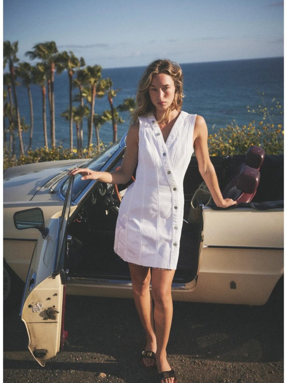 Rails Denim Strand White Asymmetrical Button Up Dress Size XS